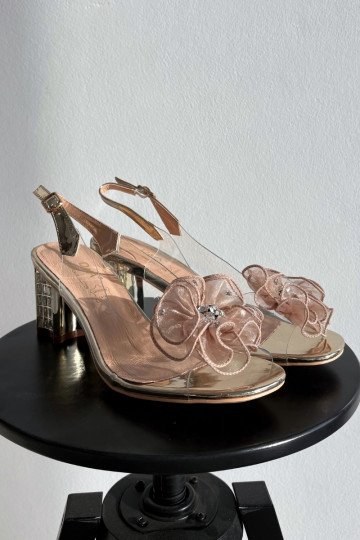 Sandalias con tacones y adornos D&A MR52-238, color oro