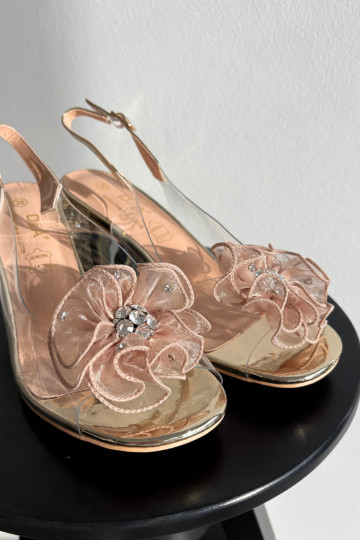 Sandalias con tacones y adornos D&A MR52-238, color oro 2