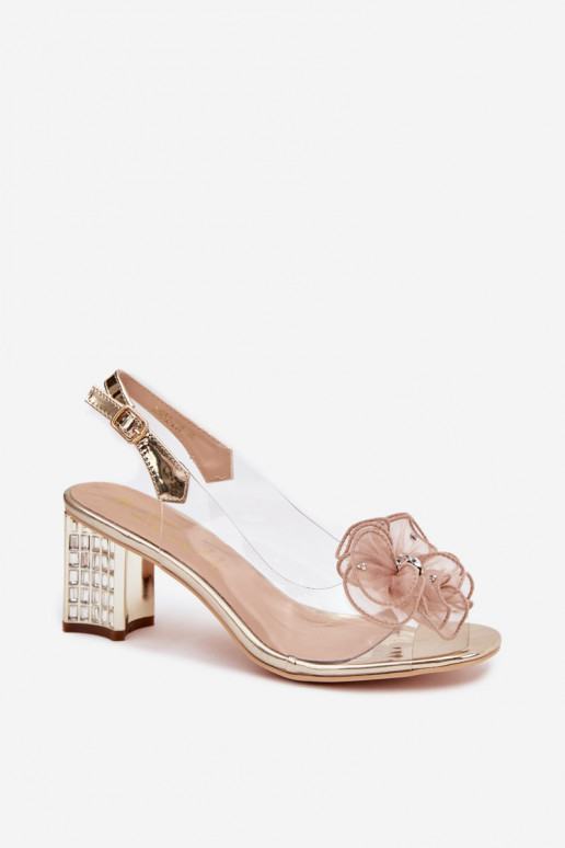 sandalias con tacones con adornos D&A MR52-238 color dorado