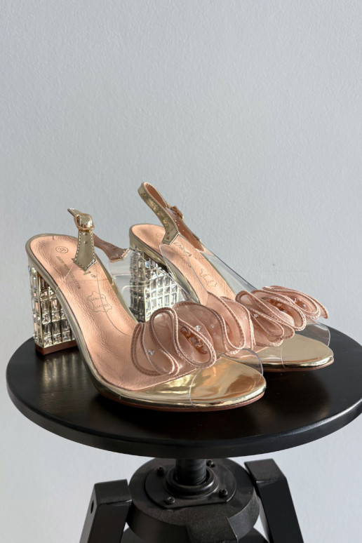 sandalias con tacones con ojos brillantes D&A MR52-237 color dorado