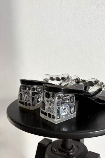 zapatillas de mujer con ojos brillantes D&A MR1037-02 de color negro 2