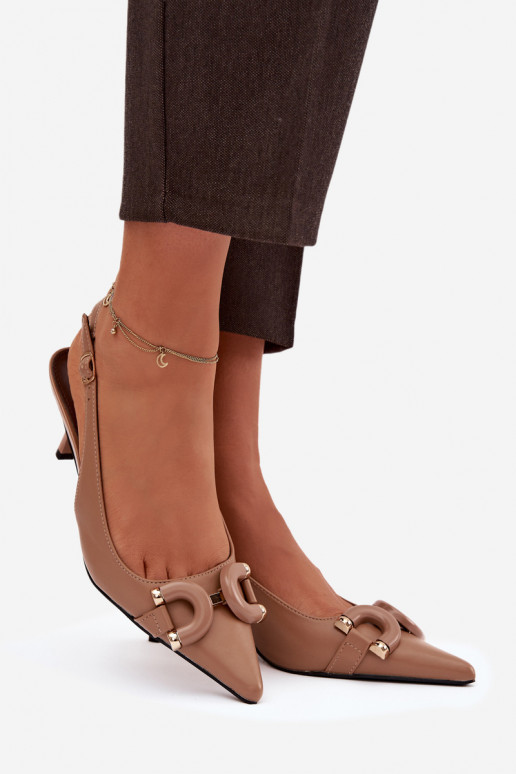 Sandalias de mujer con tacones finos Con decoraciones Detalem color marrón Brienne