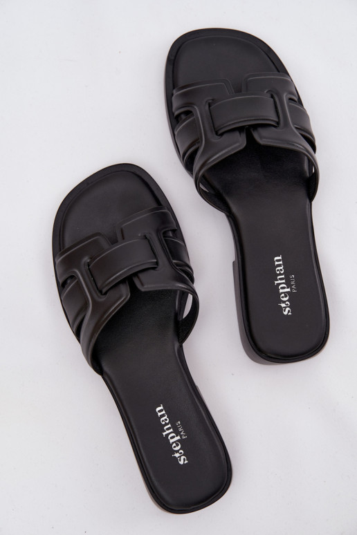 zapatillas de mujer con tacones anchos de color negro Lorania