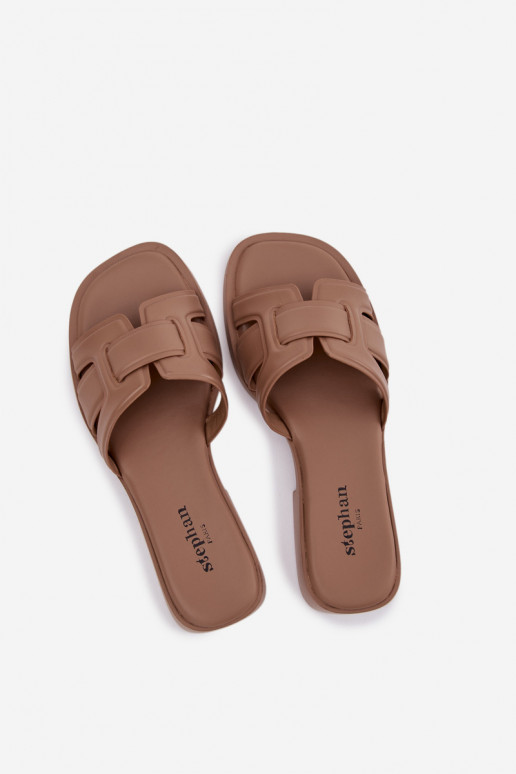 zapatillas de mujer con tacones anchos beige Lorania