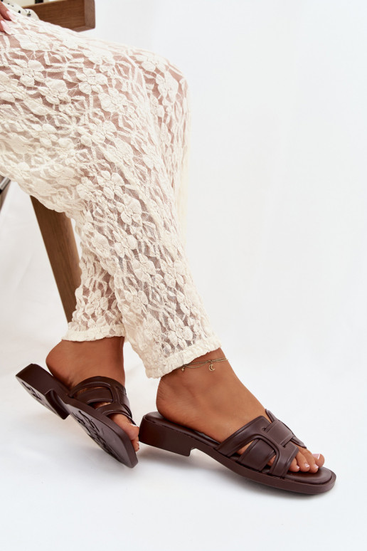 zapatillas de mujer con tacones anchos CzekoladoAe Lorania