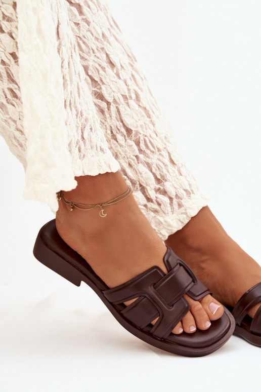 zapatillas de mujer con tacones anchos CzekoladoAe Lorania