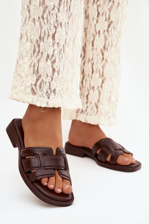 zapatillas de mujer con tacones anchos CzekoladoAe Lorania