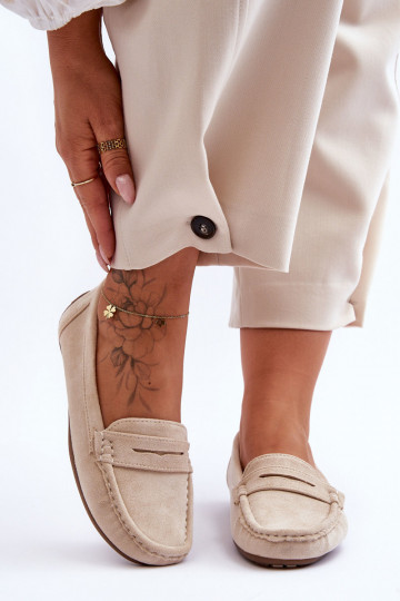 Mocasines de ante elegantes beige Lenvie