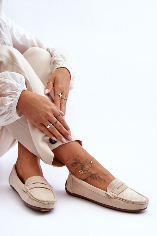 Mocasines de ante elegantes beige Lenvie