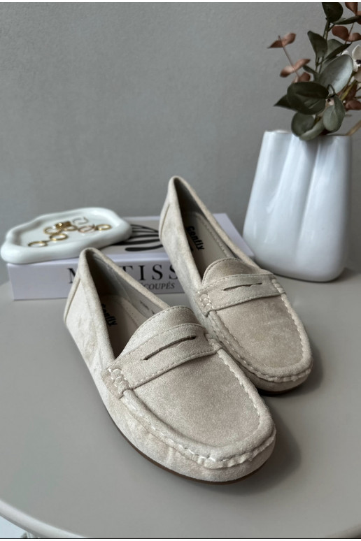 Mocasines de ante elegantes beige Lenvie