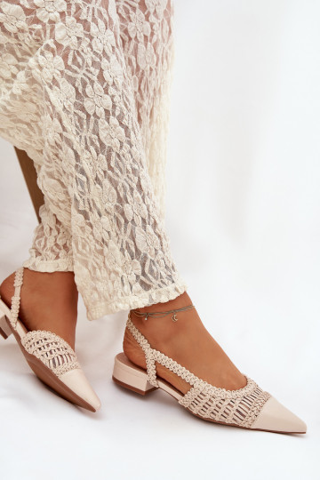 Sandalias de mujer Con Trenza reloj color marfil Nivorra