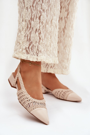 Sandalias de mujer Con Trenza reloj color marfil Nivorra 2