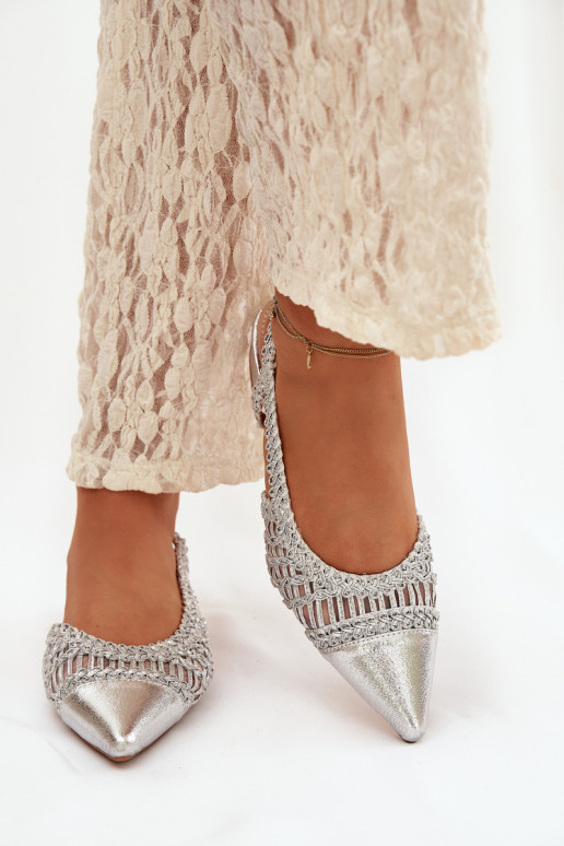 Sandalias de mujer Con Trenza reloj color plata Nivorra