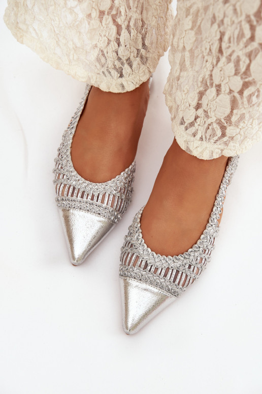 Sandalias de mujer Con Trenza reloj color plata Nivorra