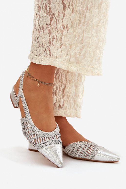 Sandalias de mujer Con Trenza reloj color plata Nivorra