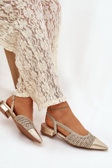 Sandalias de mujer Con Trenza reloj color dorado Nivorra