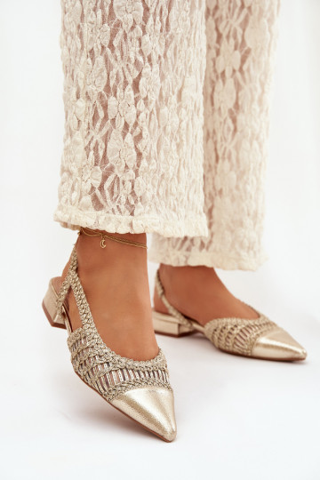 Sandalias de mujer Con Trenza reloj color dorado Nivorra 2