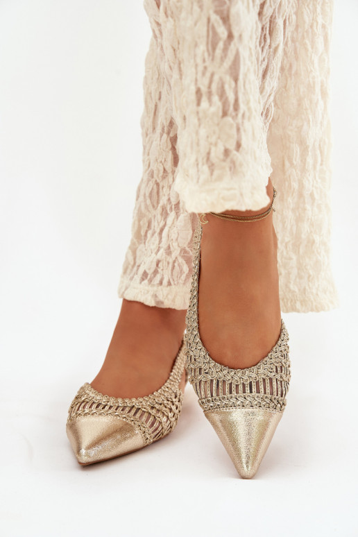 Sandalias de mujer Con Trenza reloj color dorado Nivorra