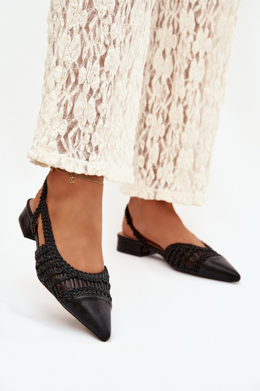 Sandalias de mujer Con Trenza reloj de color negro Nivorra