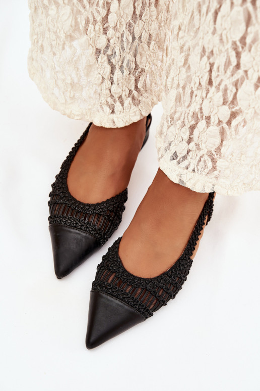 Sandalias de mujer Con Trenza reloj de color negro Nivorra