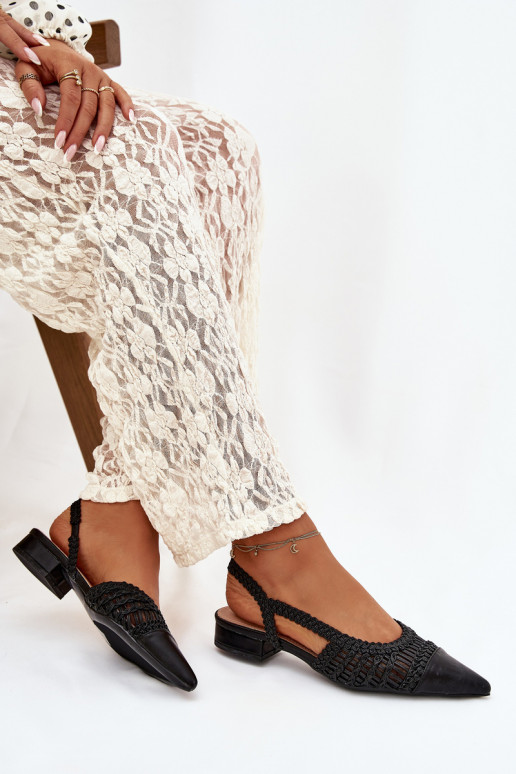 Sandalias de mujer Con Trenza reloj de color negro Nivorra