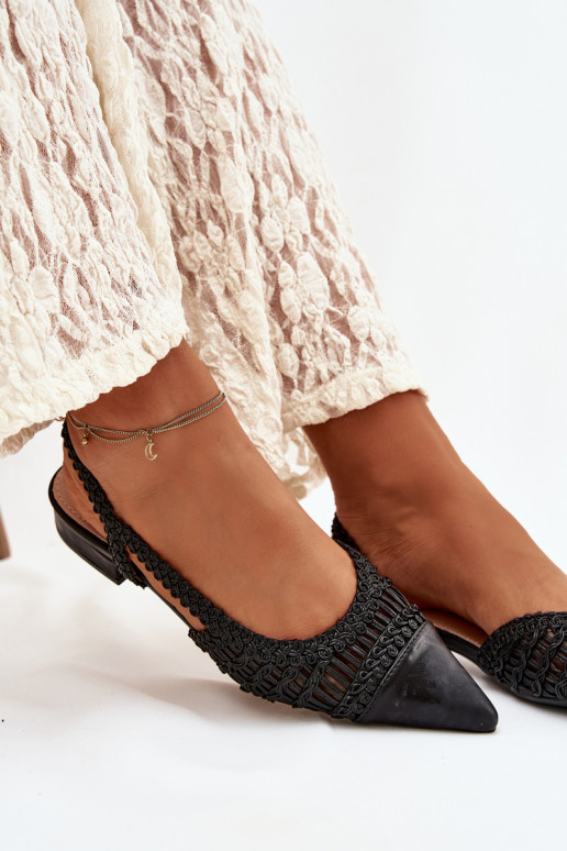 Sandalias de mujer Con Trenza reloj de color negro Nivorra