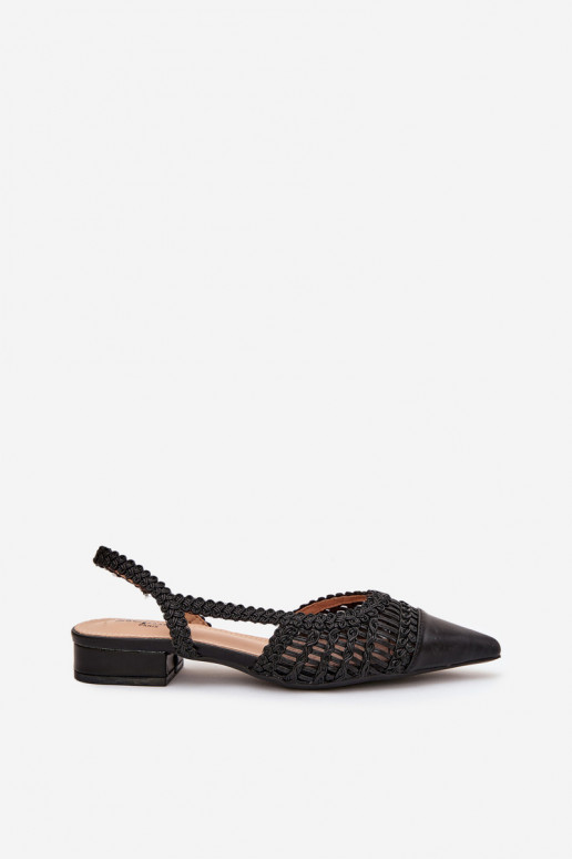 Sandalias de mujer Con Trenza reloj de color negro Nivorra