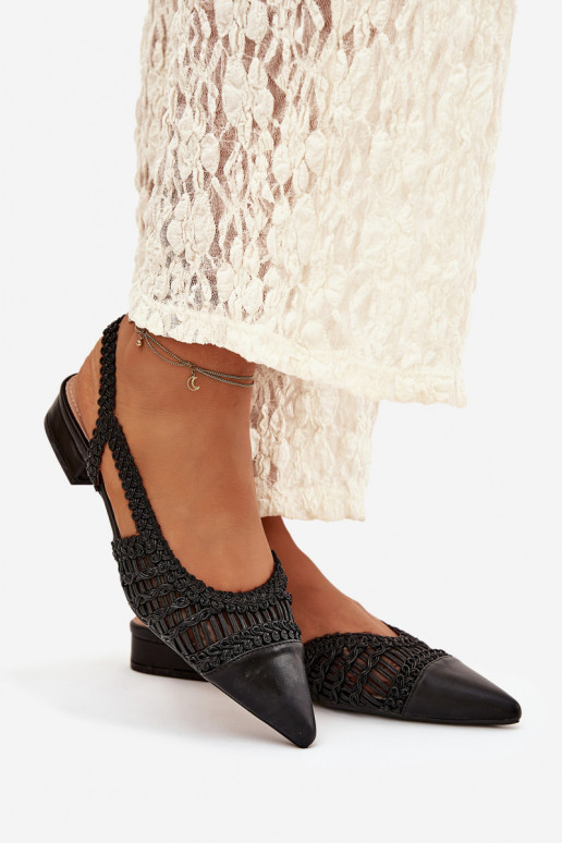 Sandalias de mujer Con Trenza reloj de color negro Nivorra