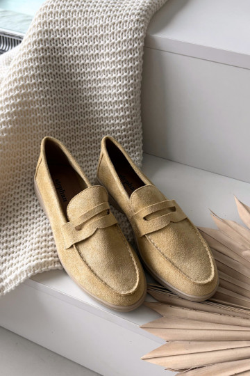 Mocasines de mujer de ante sintético, color amarillo Renelia 2