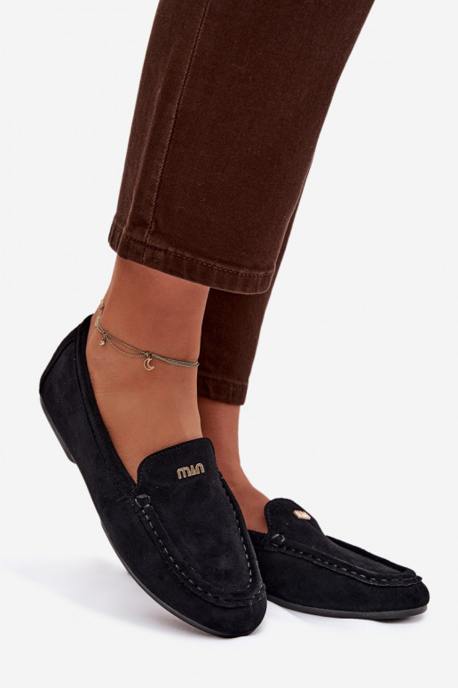 mocasines de mujerPequeñom color doradom Detalem de color negro Sarivelle