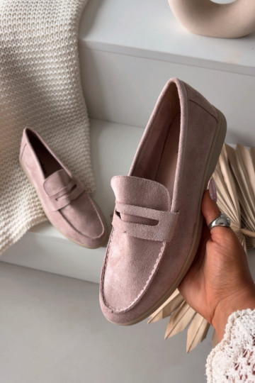 Mocasines de mujer de ante sintético, color rosa Renelia