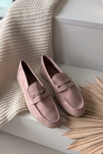 Mocasines de mujer de ante sintético, color rosa Renelia 2