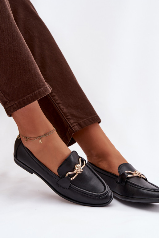 Mocasines Femenino Con decoraciones Detalem de color negro Rosynne