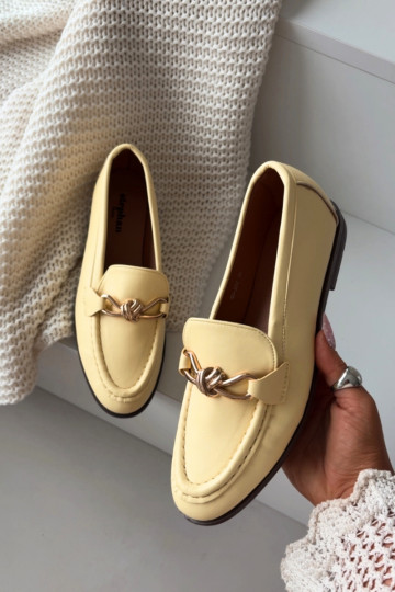 Mocasines femeninos con detalles decorativos color amarillo "Rosynne"