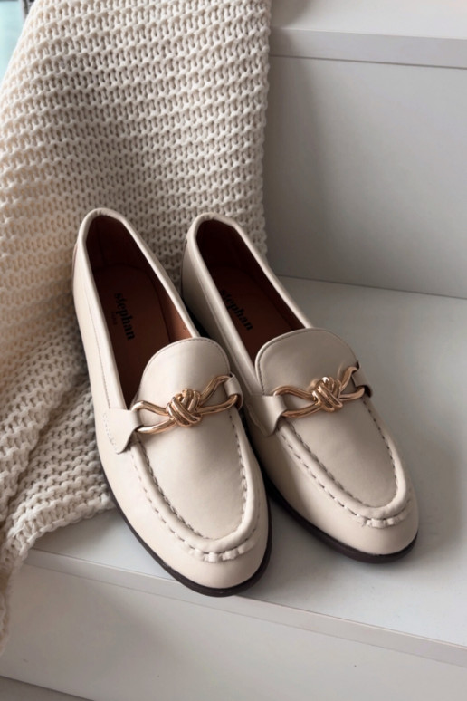 Mocasines Femenino Con decoraciones Detalem color marfil Rosynne