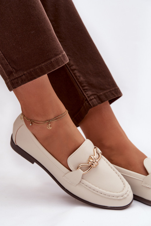 Mocasines Femenino Con decoraciones Detalem color marfil Rosynne