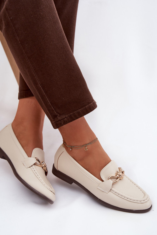 Mocasines Femenino Con decoraciones Detalem color marfil Rosynne