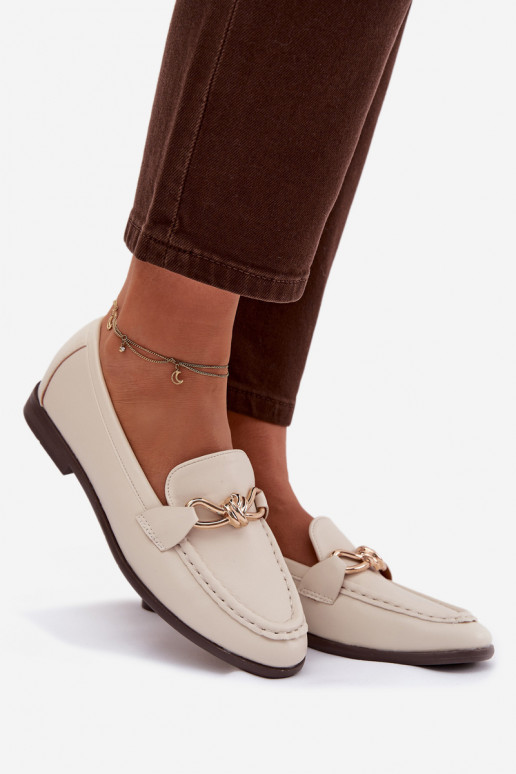 Mocasines Femenino Con decoraciones Detalem color marfil Rosynne