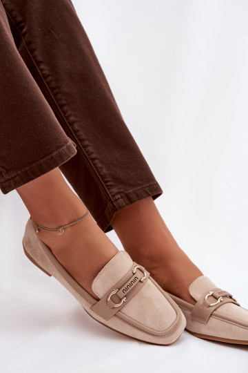Mocasines Mocasines Femenino Con decoraciones Elemento beige Evelora