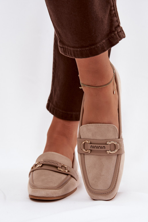 Mocasines Mocasines Femenino Con decoraciones Elemento beige Evelora
