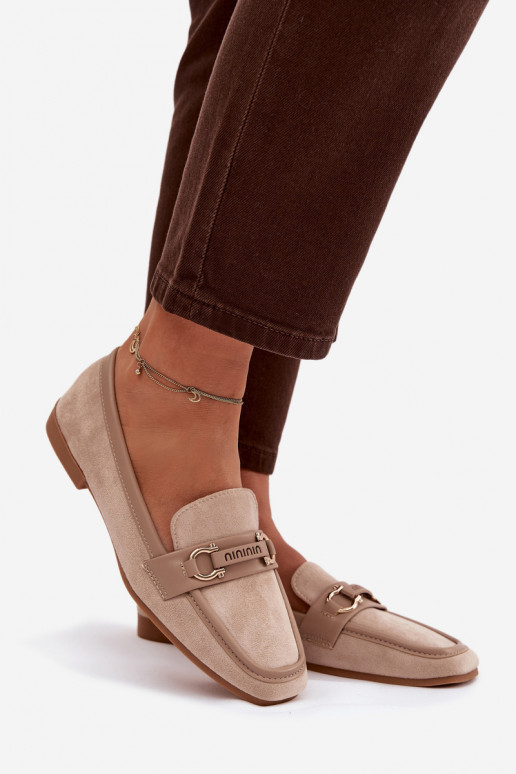 Mocasines Mocasines Femenino Con decoraciones Elemento beige Evelora