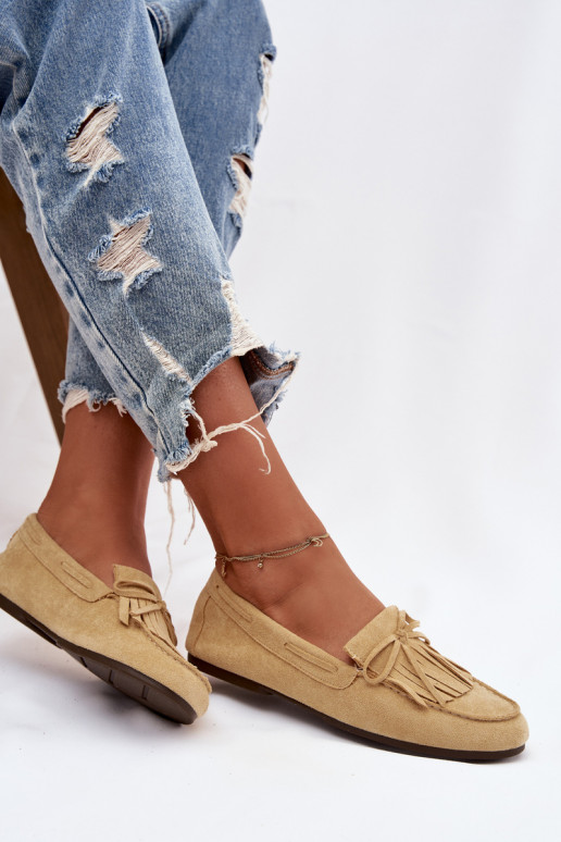 mocasines de mujer con flecos color amarillo Janelisse