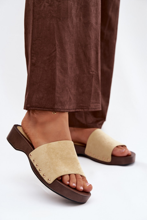 zapatillas de mujer Ze color doradomi Studs color amarillo Ferinna