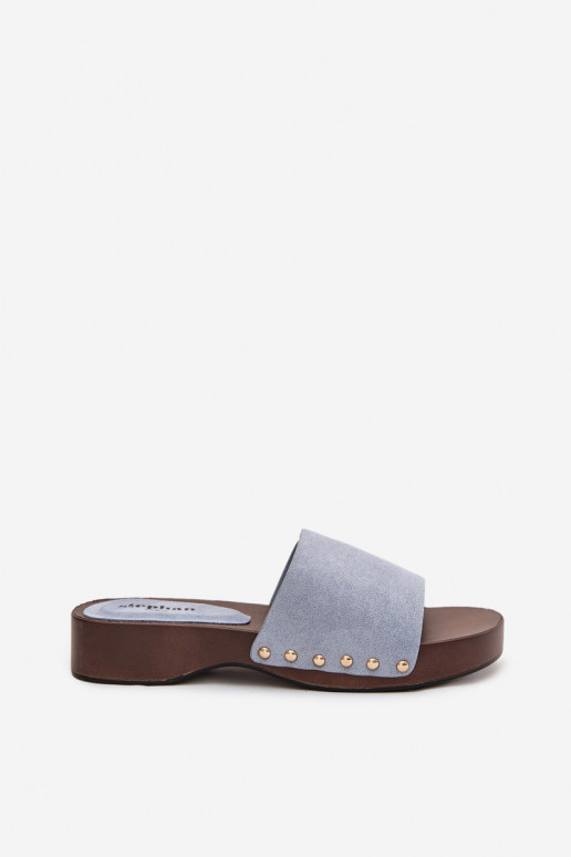 zapatillas de mujer Ze color doradomi Studs color azul Ferinna