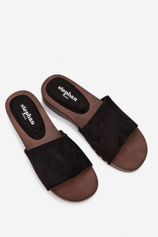 zapatillas de mujer Ze color doradomi Studs de color negro Ferinna