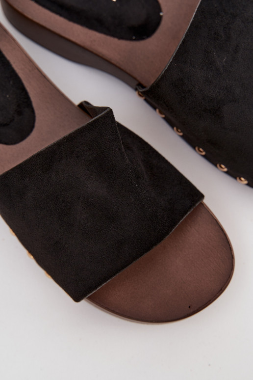 zapatillas de mujer Ze color doradomi Studs de color negro Ferinna