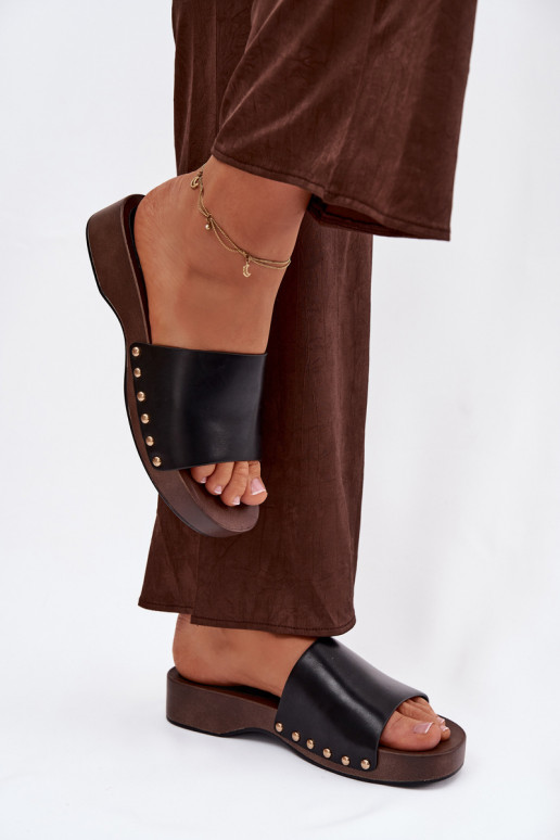 zapatillas de mujer Ze color doradomi Studs de color negro Terissa