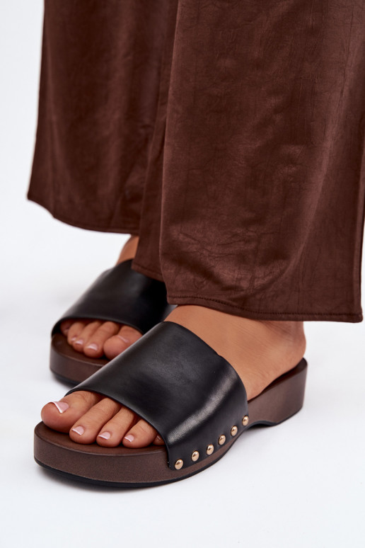 zapatillas de mujer Ze color doradomi Studs de color negro Terissa