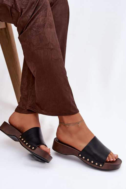 zapatillas de mujer Ze color doradomi Studs de color negro Terissa