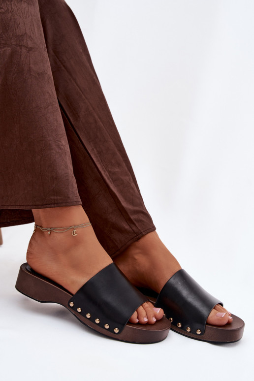 zapatillas de mujer Ze color doradomi Studs de color negro Terissa